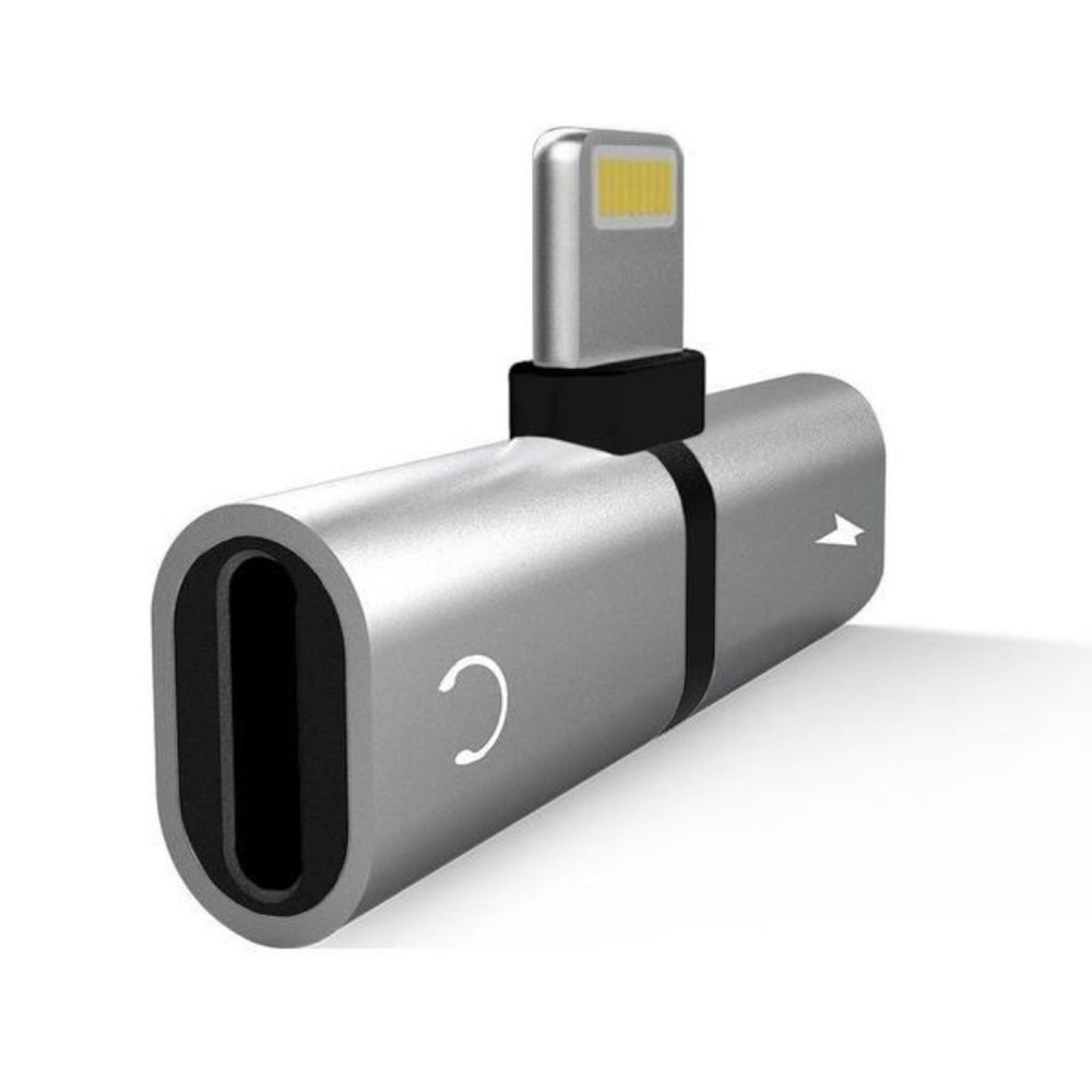 iPhone Audio and Charge 2 in 1 Adaptor - Silver